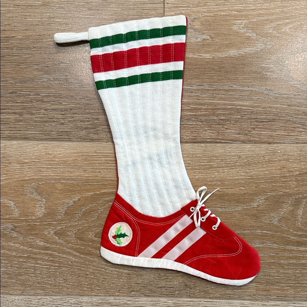 Adidas-look  Festive Red and White Sneaker Christmas  Stocking